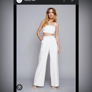 Nasty Gal White Wide Leg Pants